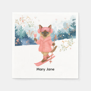 Ski Bachelorette Party Bride on the Slope  Napkins