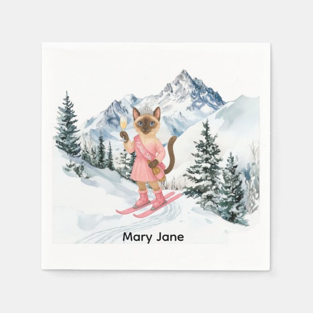 Ski Bachelorette Party Bride on the Slope  Napkins (Front)