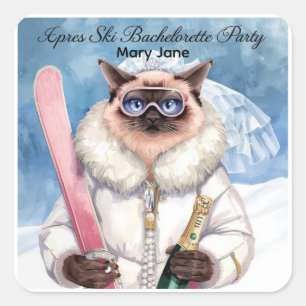 Ski Bachelorette Party Sticker Bride on the Slope