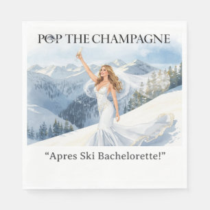 Ski Bachelorette Weekend Bride on the Slopes Napkin