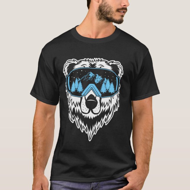 Ski Bear Googles T-Shirt (Front)