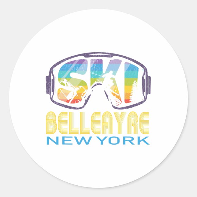 Ski Belleayre New York Skiing Vacation  Classic Round Sticker (Front)