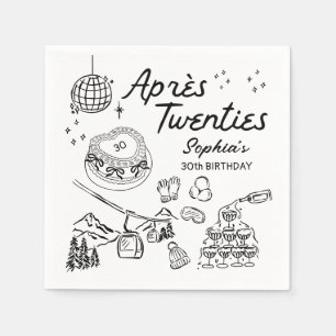 Ski Birthday Party Apres Twenties Napkin