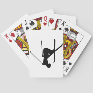 Ski Black Silhouette Playing Cards