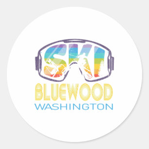 Ski Bluewood Washington Skiing Vacation  Classic Round Sticker
