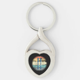 Ski Boards Vintage Keychain