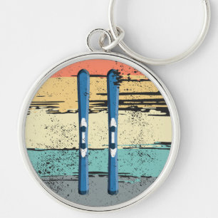 Ski Boards Vintage Keychain