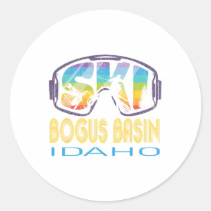 Ski Bogus Sin Idaho Skiing Vacation Classic Round Sticker