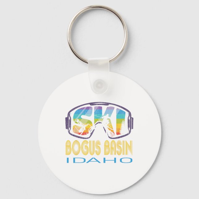 Ski Bogus Sin Idaho Skiing Vacation  Keychain (Front)