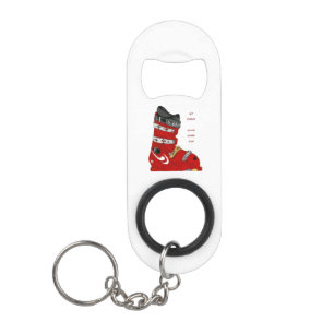 ski boot go skiing slide some fun mini bottle opener