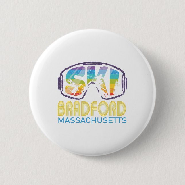 Ski Bradford Machusetts Skiing Vacation  2 Inch Round Button (Front)