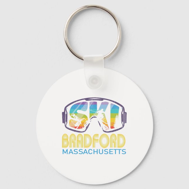 Ski Bradford Machusetts Skiing Vacation  Keychain (Front)