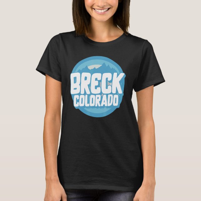Ski Breck Colorado Souvenir Skiing Snowboard Vinta T-Shirt (Front)