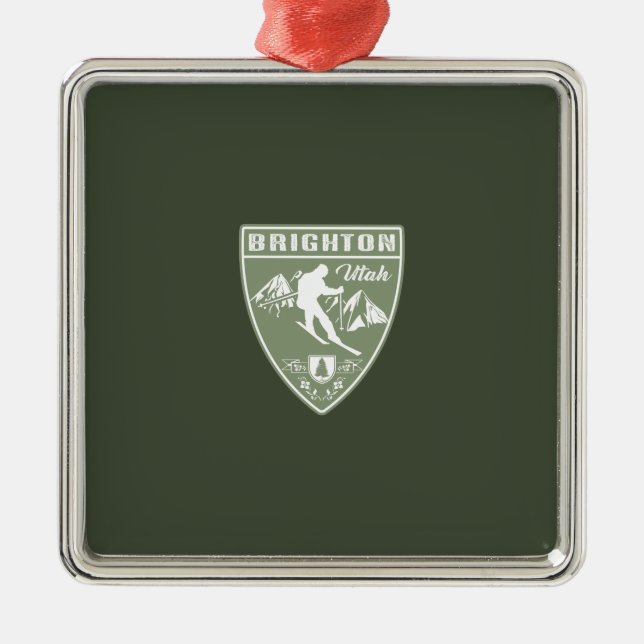 Ski Brighton Utah Metal Ornament (Front)