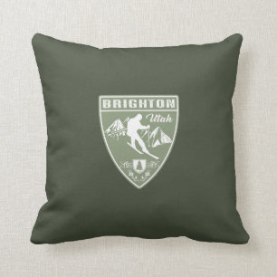 Ski Brighton Utah Throw Pillow