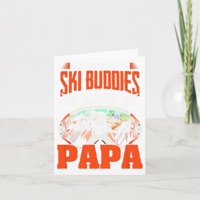 Ski Buddies Call Me Papa Skiing Skier Winter Sport Card (Front)