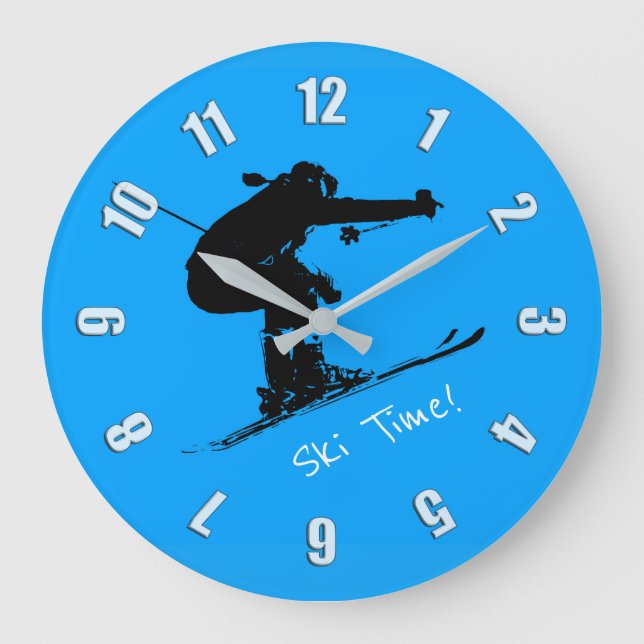 Ski Bum -  Downhill Skier Large Clock (Front)