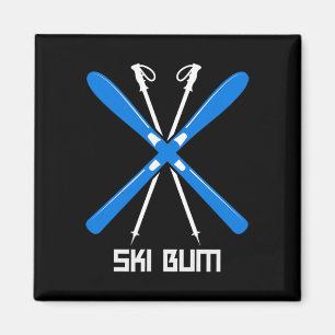 Ski Bum Funny Skier Gift For Men Or Women Magnet