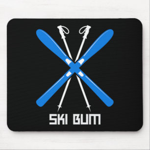 Ski Bum Funny Skier Gift For Men Or Women  Mouse Pad