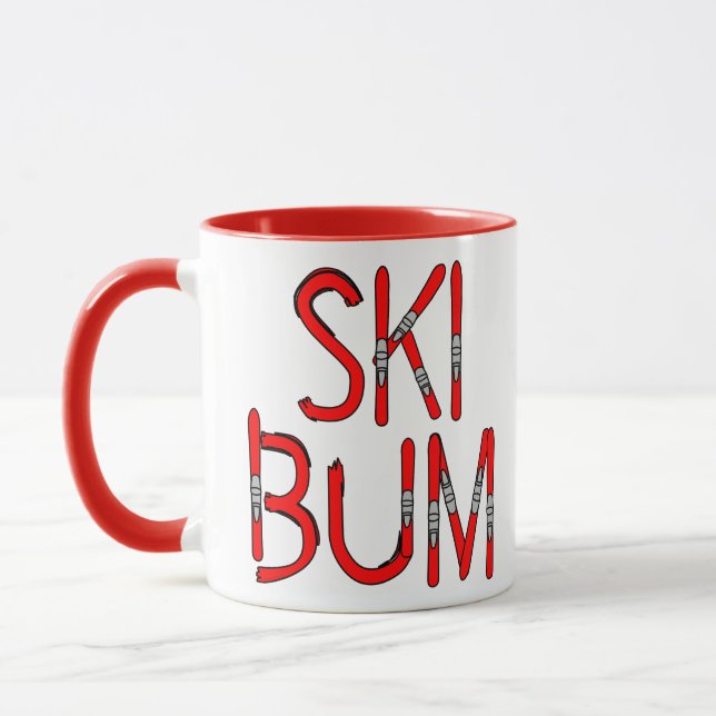 Ski Bum Skis Mug (Left)