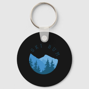 Ski Bum Snow Skiing Shirt, Winter Sports Keychain