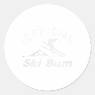 Ski Bum T Shirt - Official Ski Bum Skiiing Shirt  Classic Round Sticker
