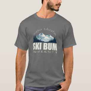 Ski Bum University Dark T-Shirt
