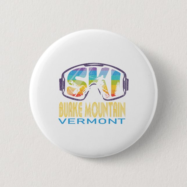 Ski Burke Mountain Vermont Skiing Vacation  2 Inch Round Button (Front)