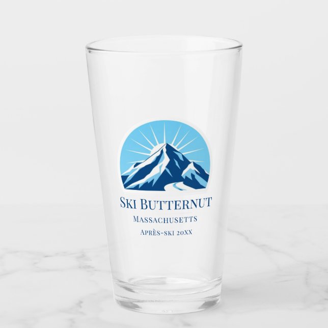 Ski Butternut Basin Massachusetts ski resort glass (Front)