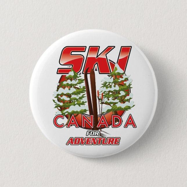 Ski Canada For adventure logo 2 Inch Round Button (Front)