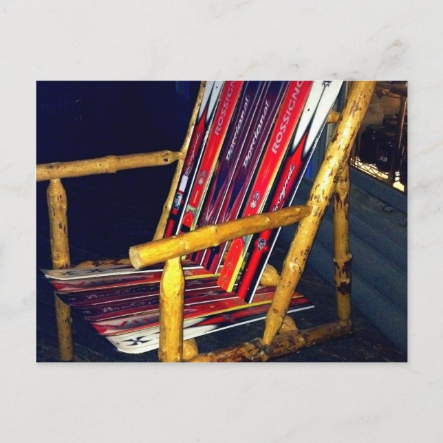 Ski Chair Cool Things to Make with Old Skis Postcard (Front)