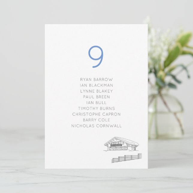 Ski Chalet Snowy Slopes Mariage Carte Carte Carte  (Debout devant)