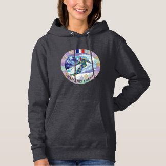 Ski Chamonix, France, Woman Skier Hoodie