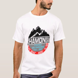 Ski Chamonix T Shirt Mont Blanc France Skiing Para