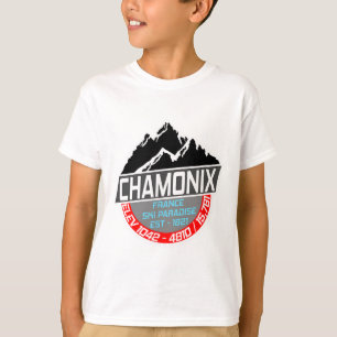 Ski Chamonix T Shirt Mont Blanc France Skiing Para