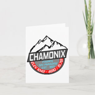 Ski Chamonix T Shirt Mont Blanc France Skiing Para Card