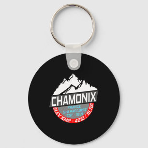 Ski Chamonix T Shirt Mont Blanc France Skiing Para Keychain