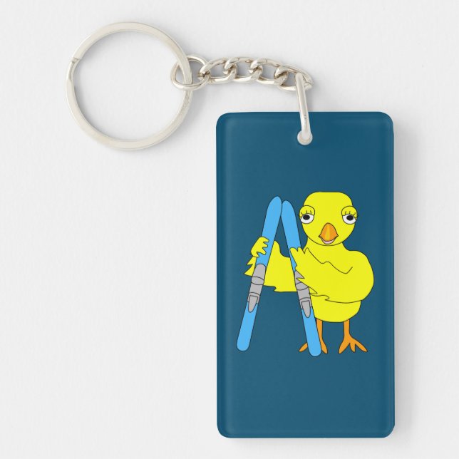 Ski Chick Keychain (Front)