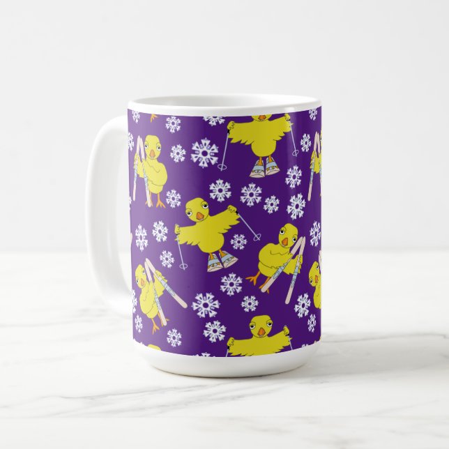 Ski Chick Motif Café Mug (Devant gauche)
