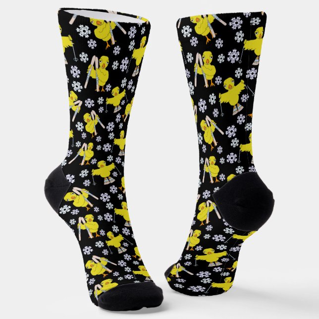 Ski Chick Pattern Socks (Angled)