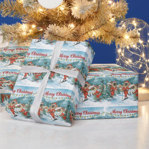 Ski Christmas SiameseCat  CatLovers Winter Holiday Wrapping Paper