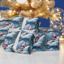 Ski Christmas with Santa Claus on the mountain 