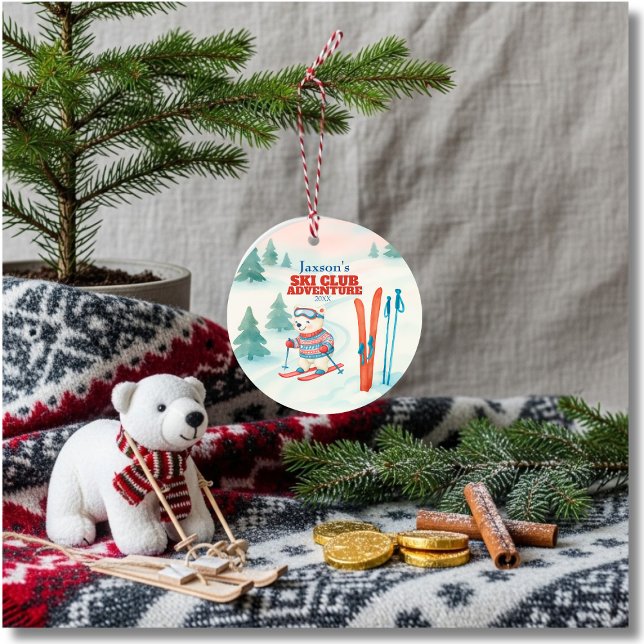 Ski Club Adventure Baby Polar Bear Ceramic Ornament (Ski Club Adventure Baby Polar Bear Ceramic Ornament)