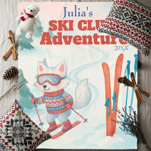 Ski Club Adventure Name Arctic Fox Fleece Blanket