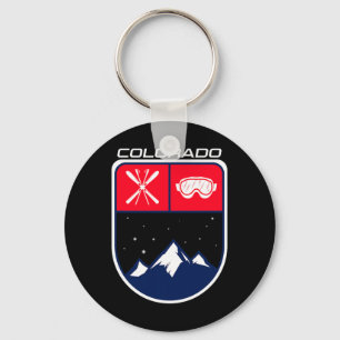 Ski Colorado Mountain Skiing Trail Skier Goggle Po Keychain