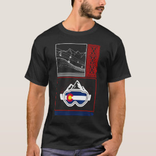 Ski Colorado Ski Mountain Skiing Snowboard Retro W T-Shirt