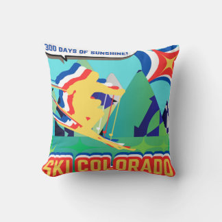 SKI Colorado Throw Pillow