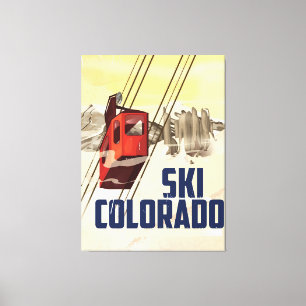 Ski! Colorado vintage travel poster Canvas Print