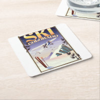 Ski colorado vintage travel poster