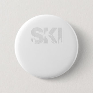 Ski Cool Skiing Style Alpine Skier Gift 2 Inch Round Button